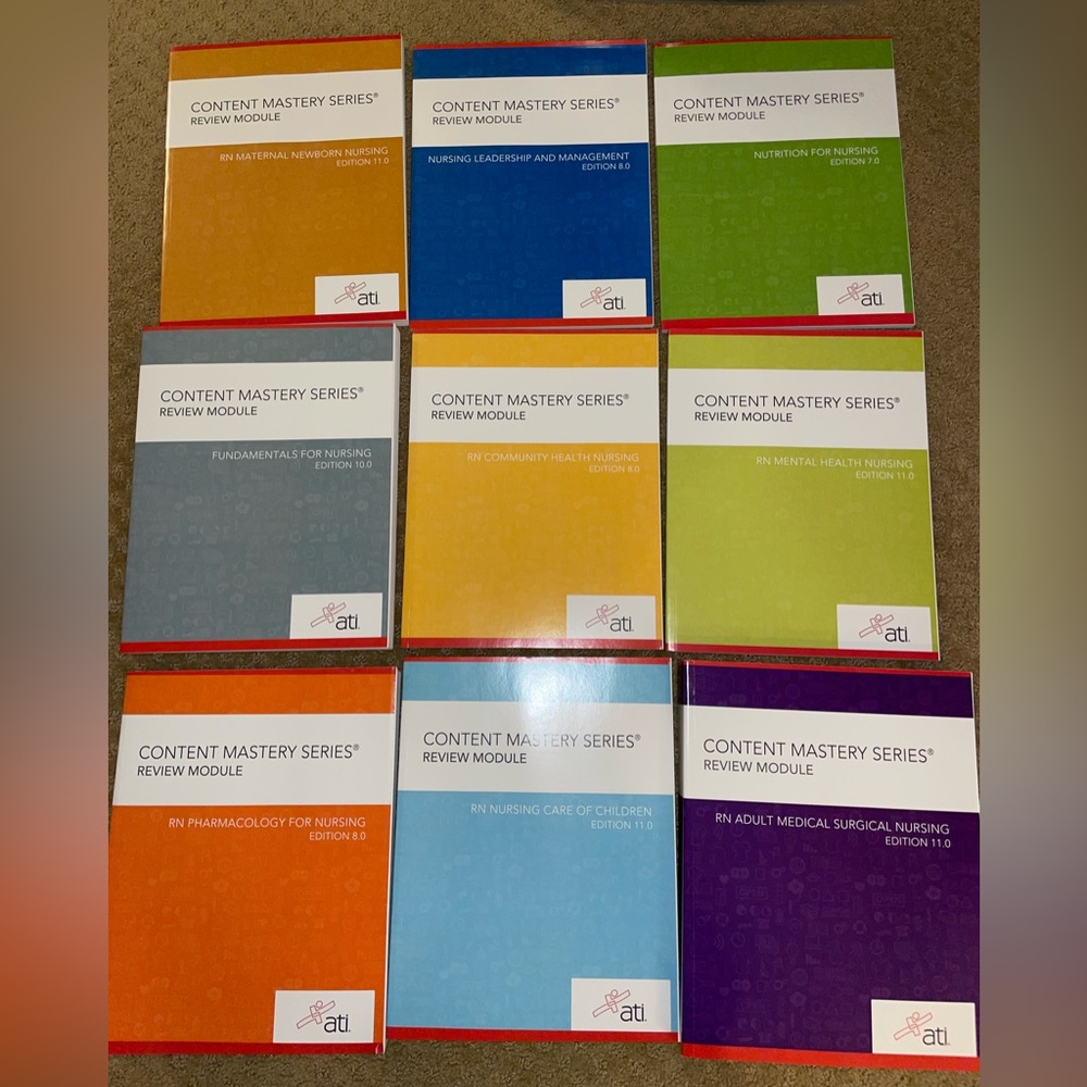 ATI Nursing textbooks lot of 9.